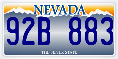 NV license plate 92B883