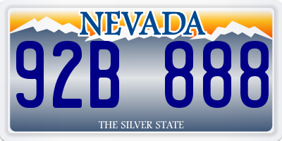 NV license plate 92B888