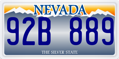 NV license plate 92B889