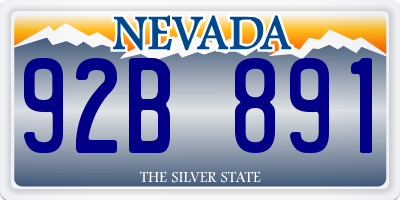 NV license plate 92B891