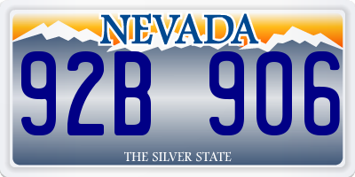 NV license plate 92B906