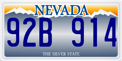 NV license plate 92B914