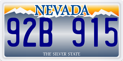 NV license plate 92B915