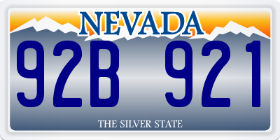 NV license plate 92B921