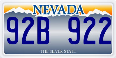 NV license plate 92B922