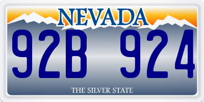 NV license plate 92B924