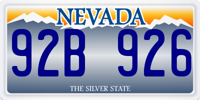 NV license plate 92B926
