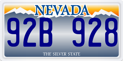 NV license plate 92B928