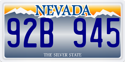 NV license plate 92B945