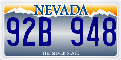 NV license plate 92B948