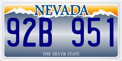 NV license plate 92B951