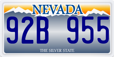NV license plate 92B955