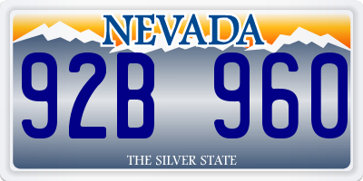 NV license plate 92B960