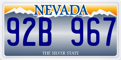 NV license plate 92B967