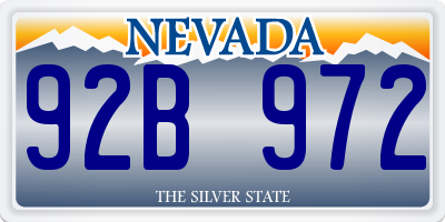 NV license plate 92B972