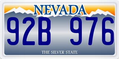 NV license plate 92B976
