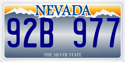 NV license plate 92B977