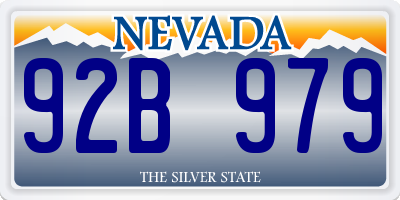 NV license plate 92B979
