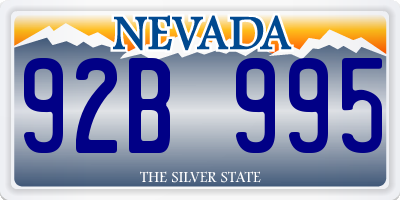 NV license plate 92B995