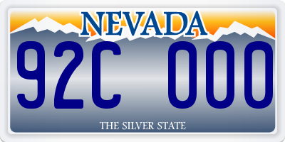 NV license plate 92C000