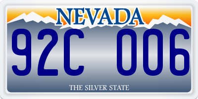 NV license plate 92C006