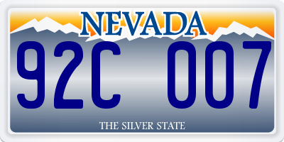 NV license plate 92C007