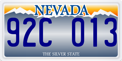 NV license plate 92C013