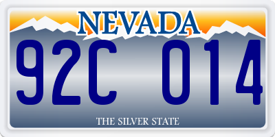 NV license plate 92C014