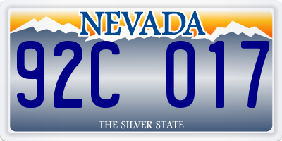 NV license plate 92C017