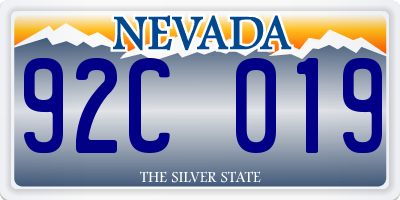 NV license plate 92C019