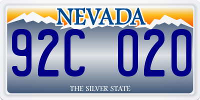 NV license plate 92C020