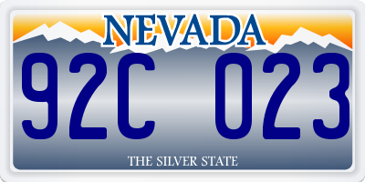 NV license plate 92C023