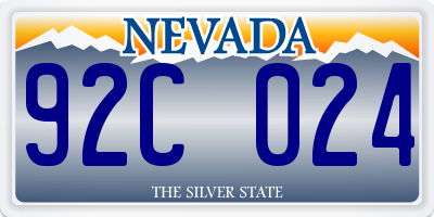 NV license plate 92C024