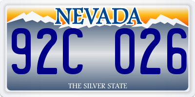 NV license plate 92C026