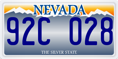 NV license plate 92C028