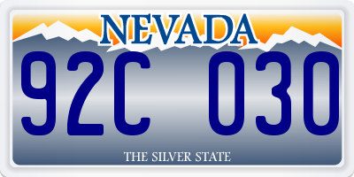NV license plate 92C030