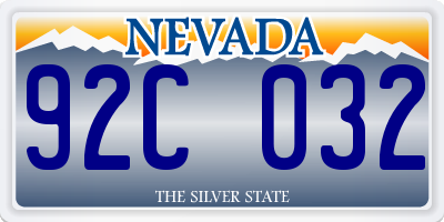NV license plate 92C032