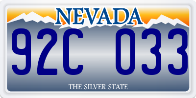 NV license plate 92C033