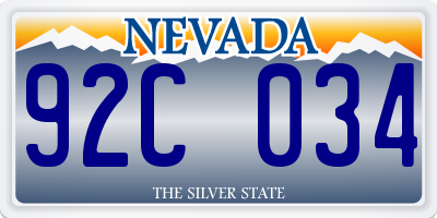 NV license plate 92C034