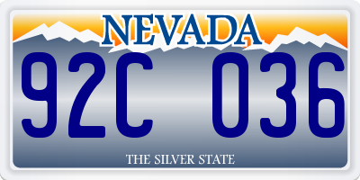 NV license plate 92C036