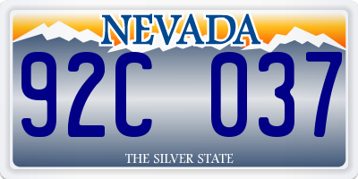 NV license plate 92C037