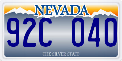 NV license plate 92C040