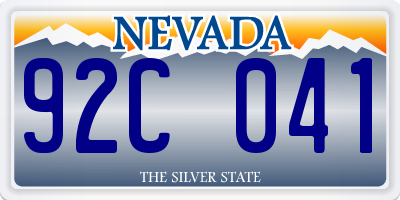 NV license plate 92C041