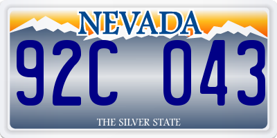 NV license plate 92C043