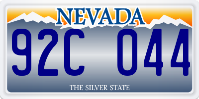 NV license plate 92C044