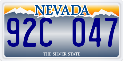 NV license plate 92C047