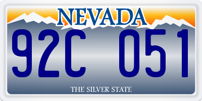 NV license plate 92C051