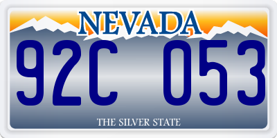 NV license plate 92C053