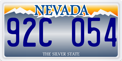 NV license plate 92C054