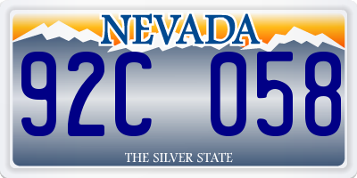 NV license plate 92C058